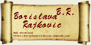 Borislava Rajković vizit kartica